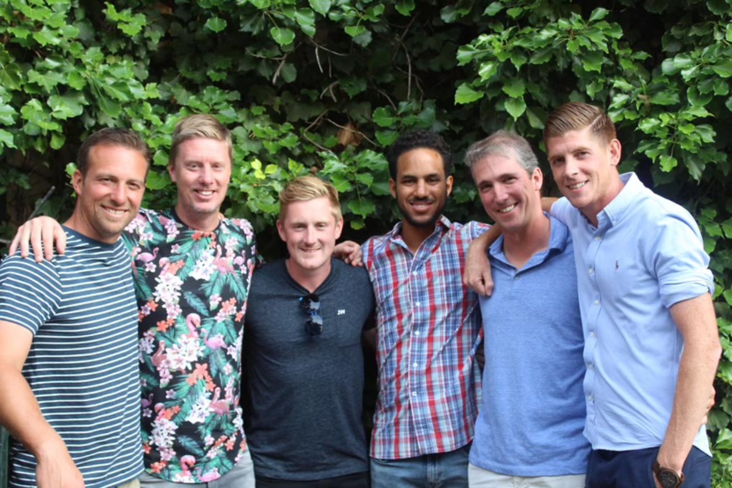 Sean Collins, third from left, with Southampton United coaches.