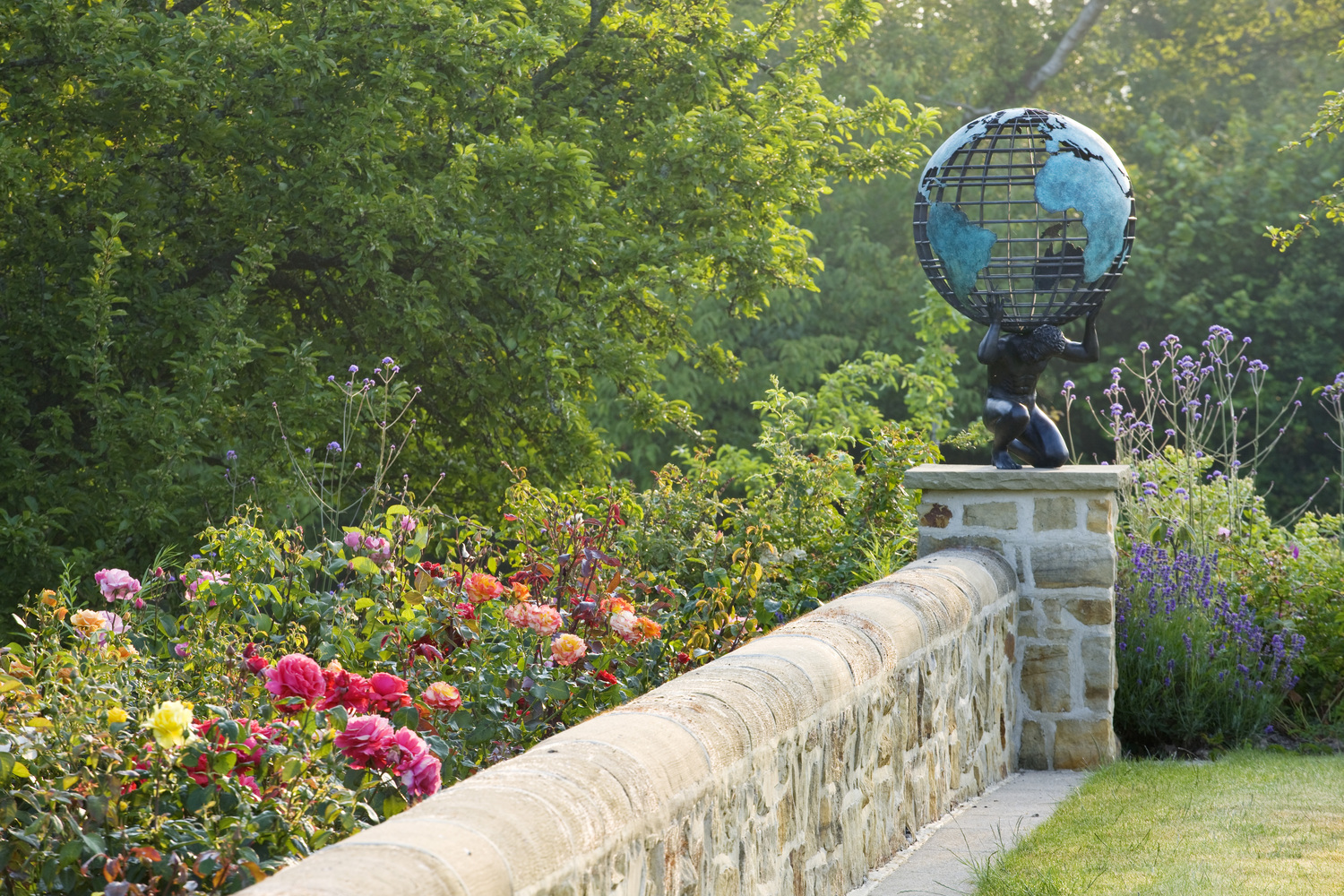 A globe sundial, held up by Atlas. DAVID HARBER