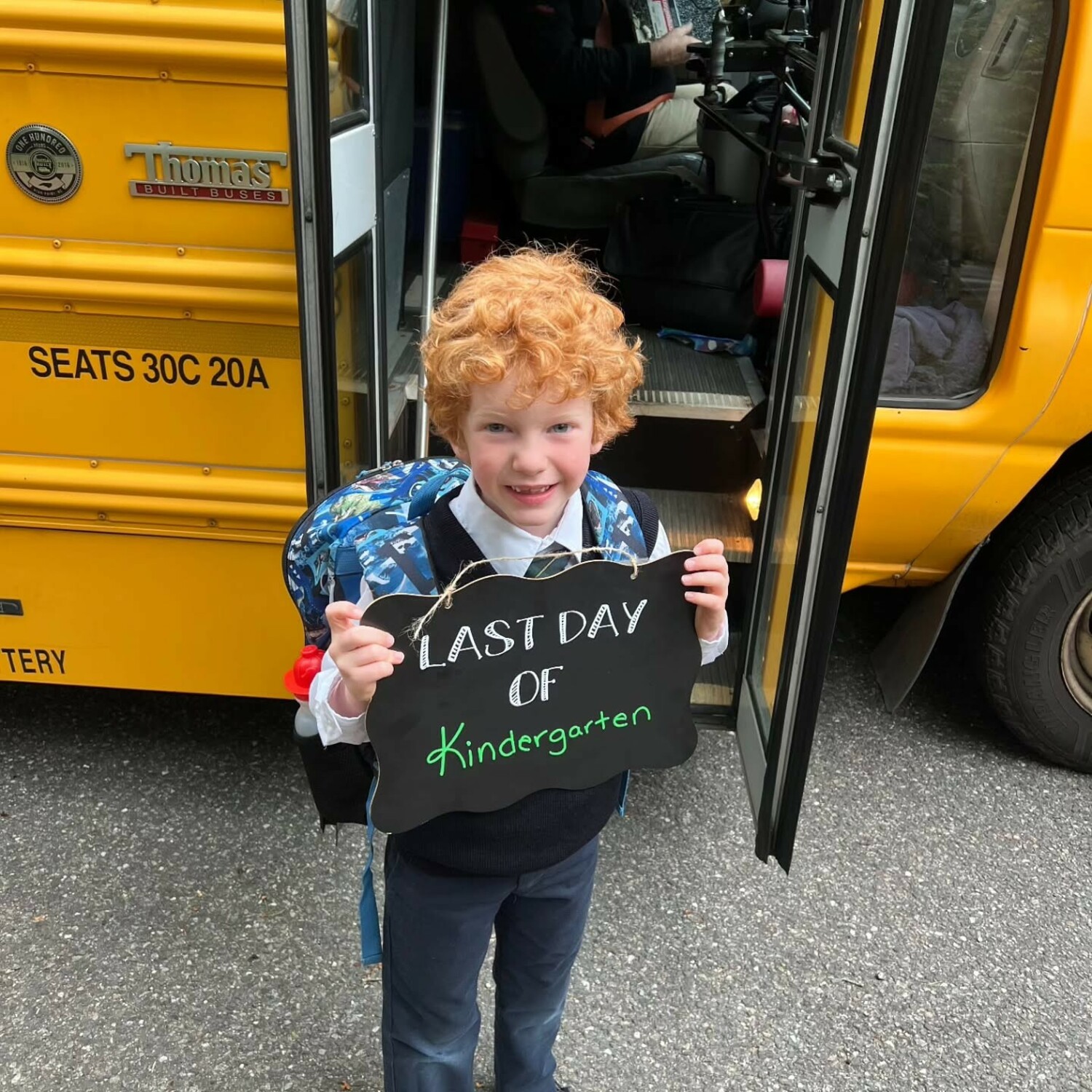 Our Lady of the Hamptons School student Brysen Blodorn in a kindergartner no more ... he's moving up to first grade in the fall. COURTESY OUR LADY OF THE HAMPTONS SCHOOL