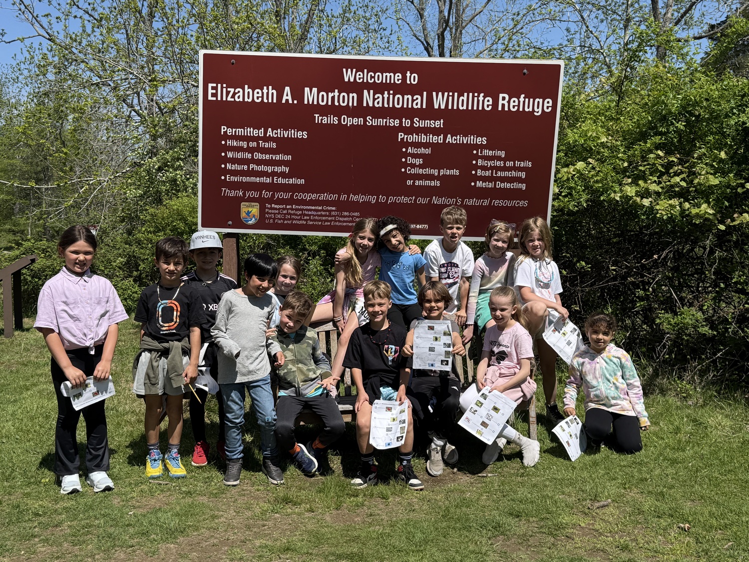 Sag Harbor Elementary School second graders took an educational field trip to the Elizabeth A. Morton National Wildlife Refuge in Noyac, along with experts from Group for the East End. COURTESY SAG HARBOR SCHOOL DISTRICT