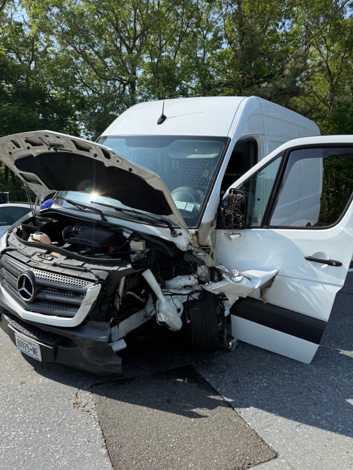 One person was taken to Stony Brook University Hospital with serious injuries following a crash on the Sunrise Highway on Wednesday morning that closed the highway during rushhour and snarled traffic. HAMPTON BAYS FIRE DEPARTMENT