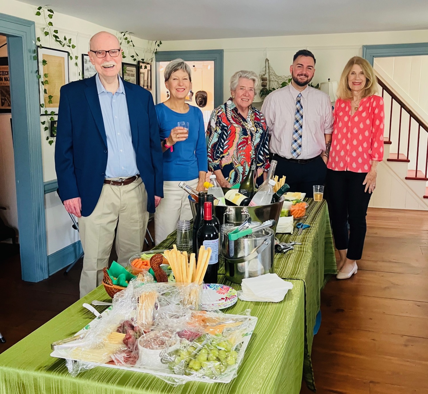 The Greater Westhampton Historical Museum opened a new exhibit on June 4 with a reception. At the event were, from left, Bo Bishop, Susan LaVista, Doreen Crosser, Gavin Fontanez and Lauren Barlow. COURTESY TOM HADLOCK