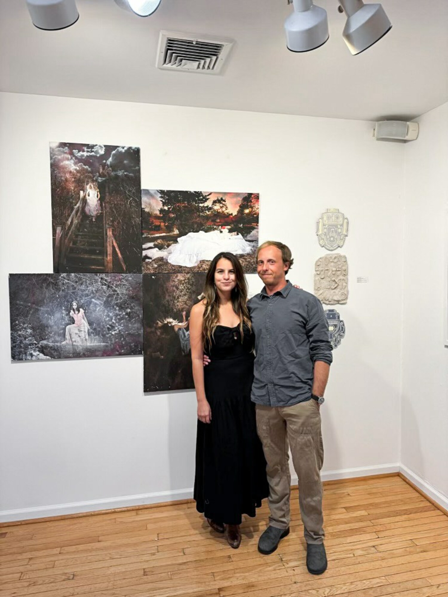 Kara Hoblin and Scott Bluedorn at a show Bluedorn curated, 