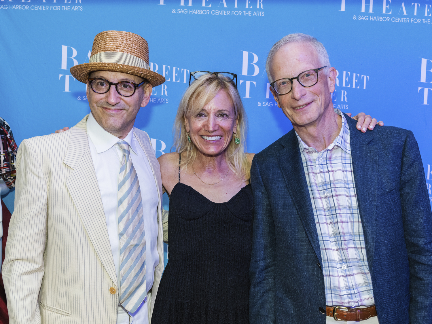 Will Pomerantz, Executive Director Tracy Mitchell and  Board of Trustees Co-Chair Steven Todrys  at the Bay Street Theater's 33rd annual summer gala on Saturday evening.                    Rich  Lamiroult