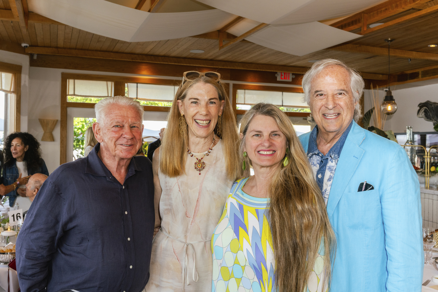 Bill Campbell, Christine Campbell, Bonnie Comely and Stewart Lane  at the Bay Street Theater's 33rd annual summer gala on Saturday evening.                    Rich  Lamiroult