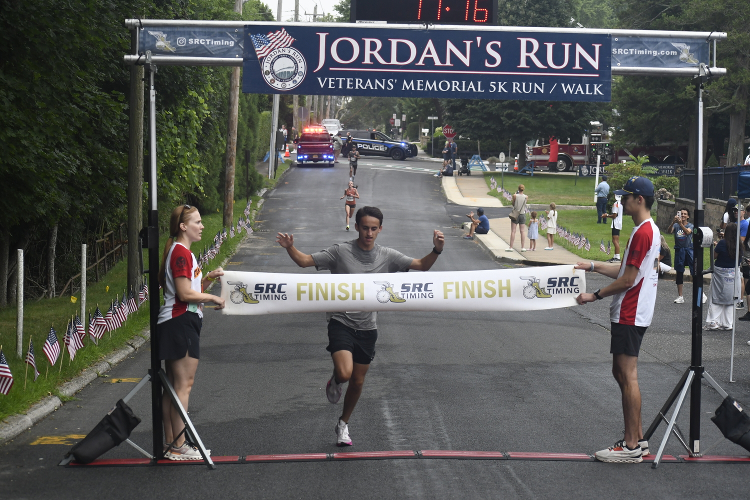 Justin Gardner won the ninth annual Jordan's Run in Sag Harbor on Sunday morning.  DREW BUDD