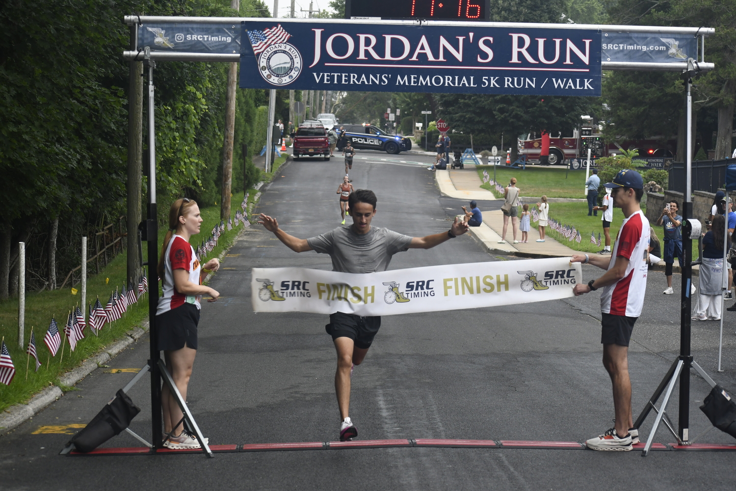 Justin Gardner won the ninth annual Jordan's Run in Sag Harbor on Sunday morning.  DREW BUDD