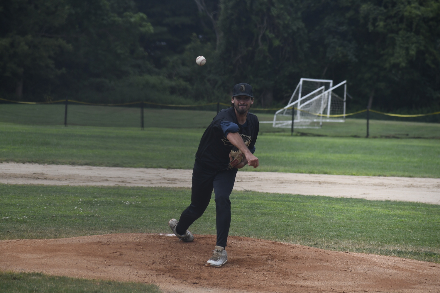 Max Kra pitched the entire game for the East End Ospreys on Sunday.  DREW BUDD
