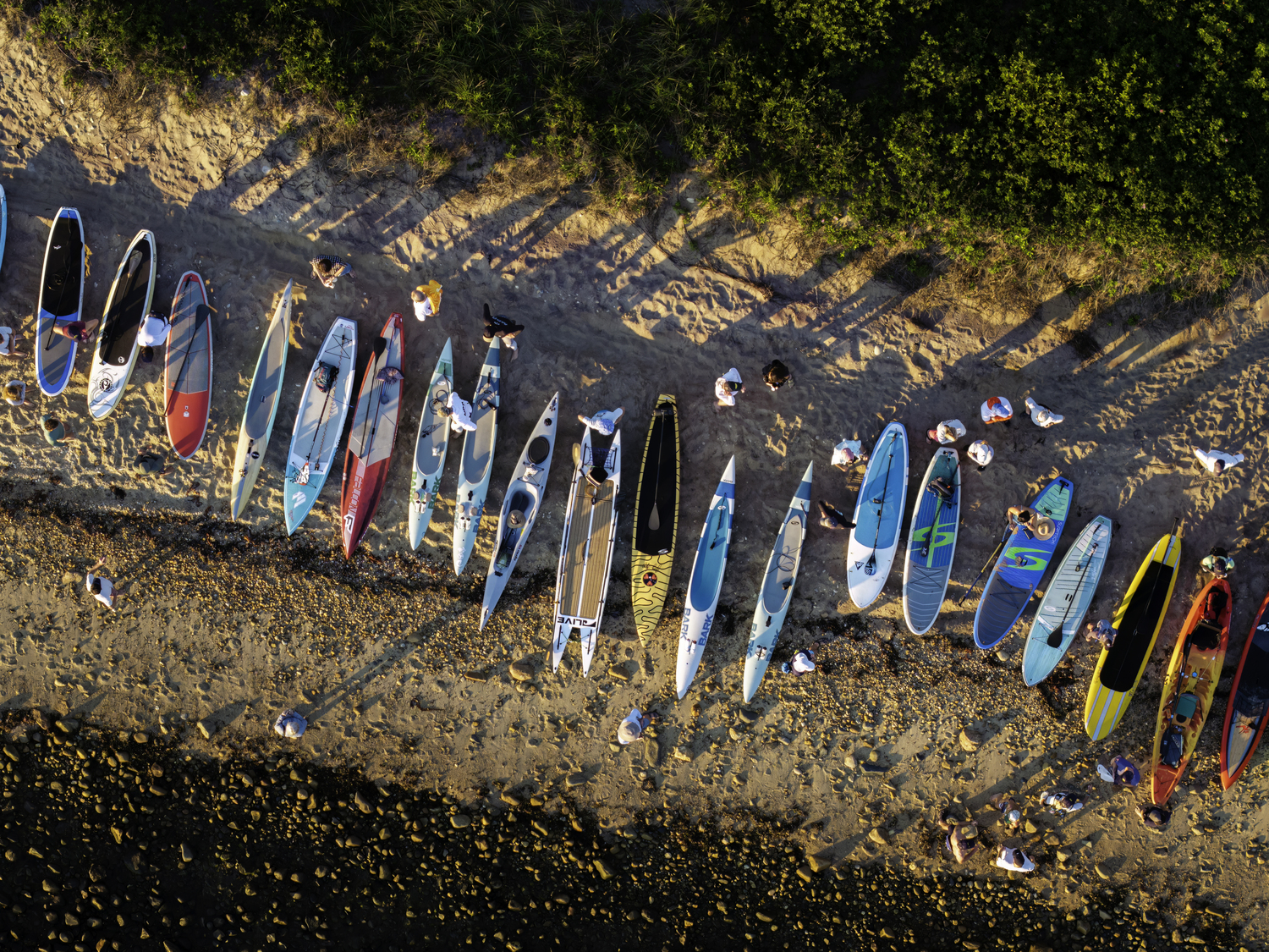 Kayaks and paddleboards were the main way of transportation for Saturday's challenge.  MARIANNE BARNETT