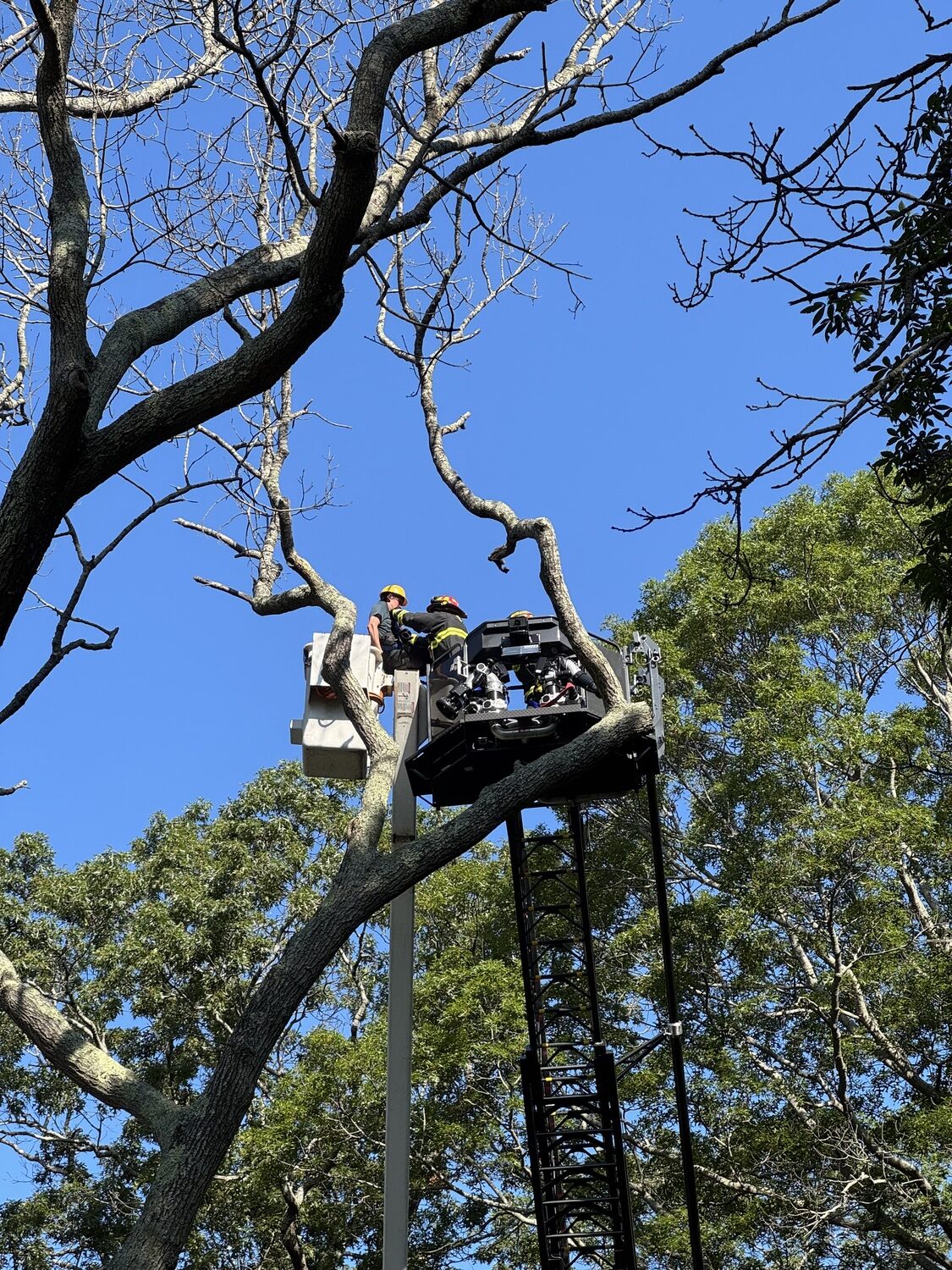 Wednesday, July 16, was a busy day for East Hampton firefighters. At the start of the day, around 8 a.m., East Hampton Fire Department rescued a town maintenance worker stuck in a bucket truck. The firefighters brought the man back down to ground safely.