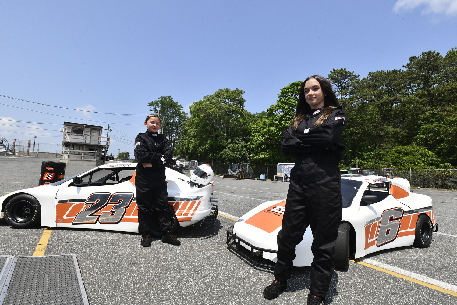 Sisters Alexis and Emily Gatz are ready for the track.  DANA SHAW