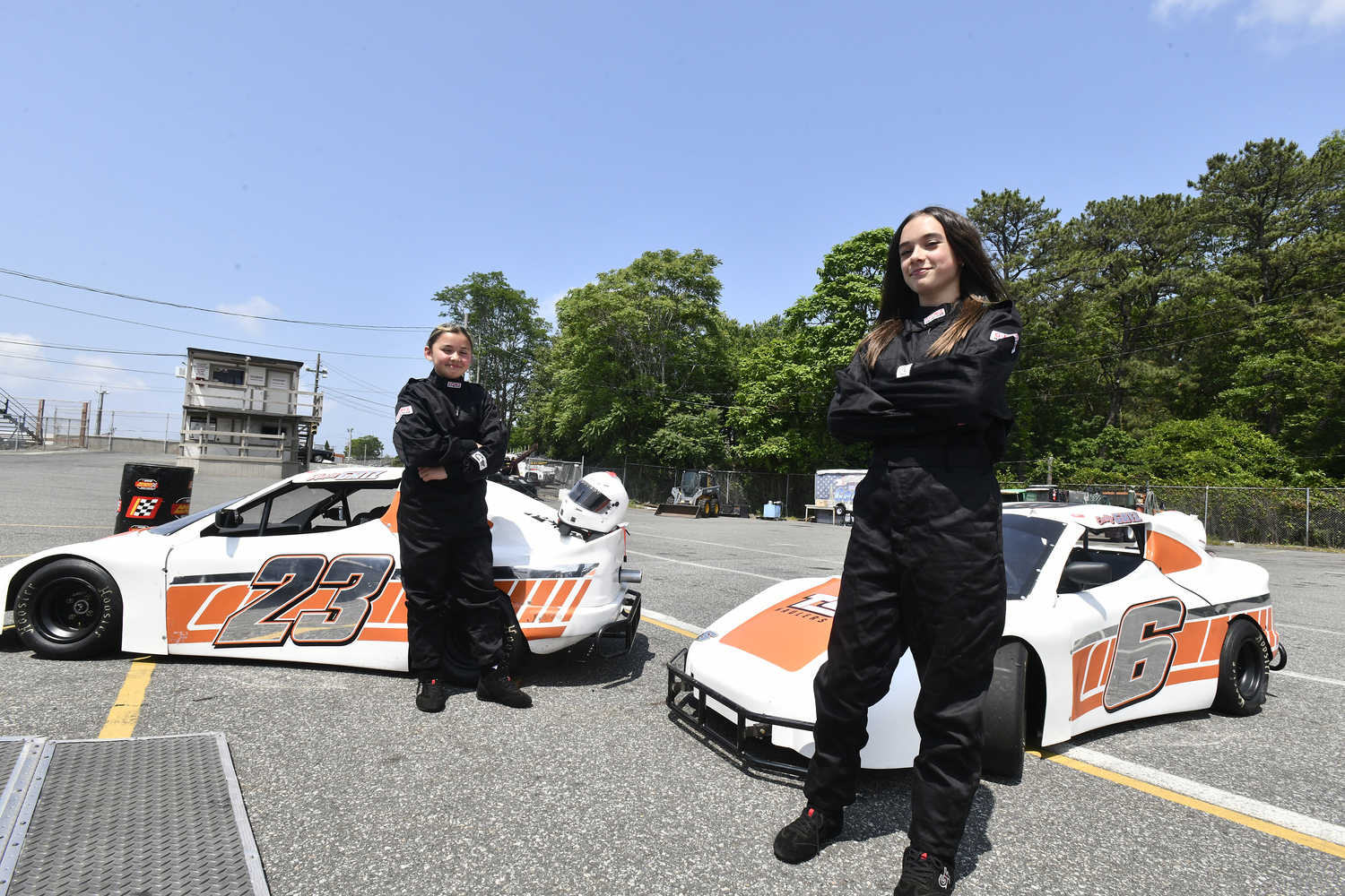 Sisters Alexis and Emily Gatz are ready for the track.  DANA SHAW