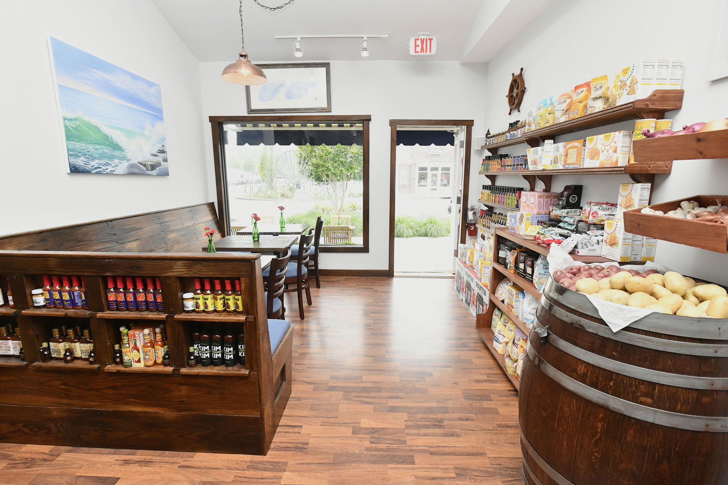Haskell’s Seafood now sports 16 seats inside and about two dozen seats scattered across its garden patio and front sidewalk.  DANA SHAW
