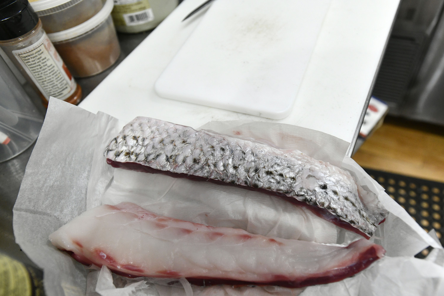Fresh sea bass.  DANA SHAW
