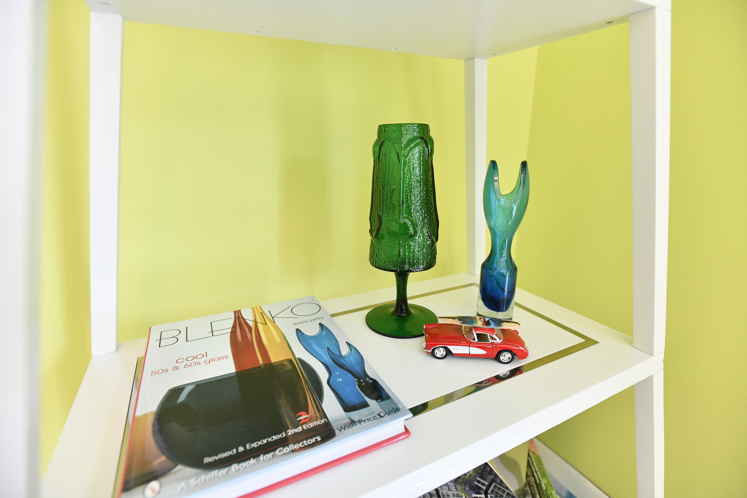 Blenko glass is featured throughout the home.  DANA SHAW