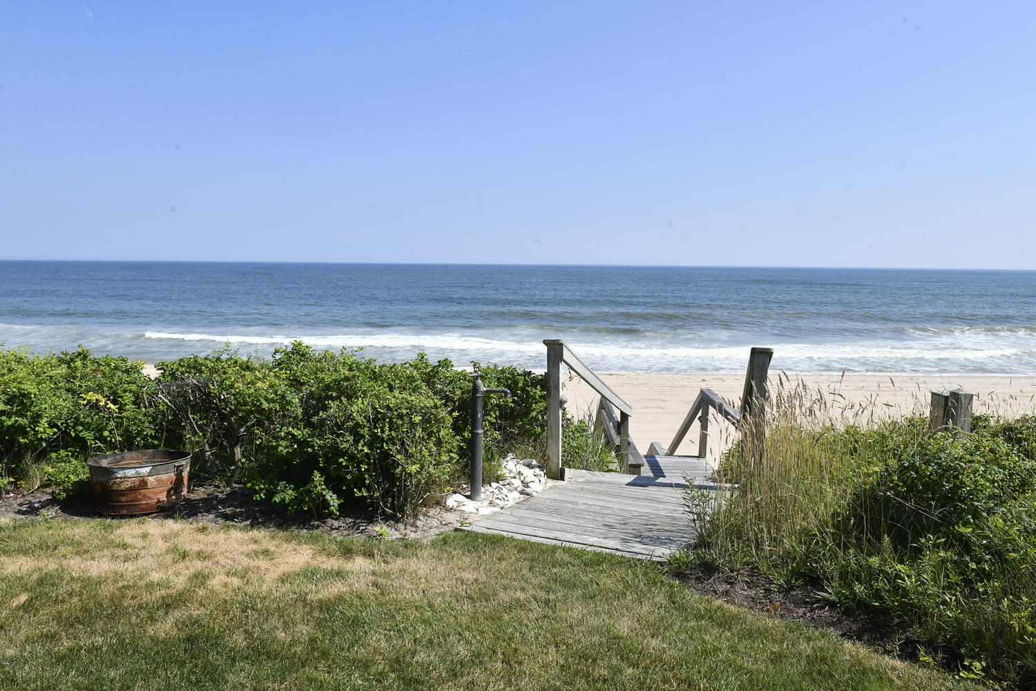 The access to the beach from 