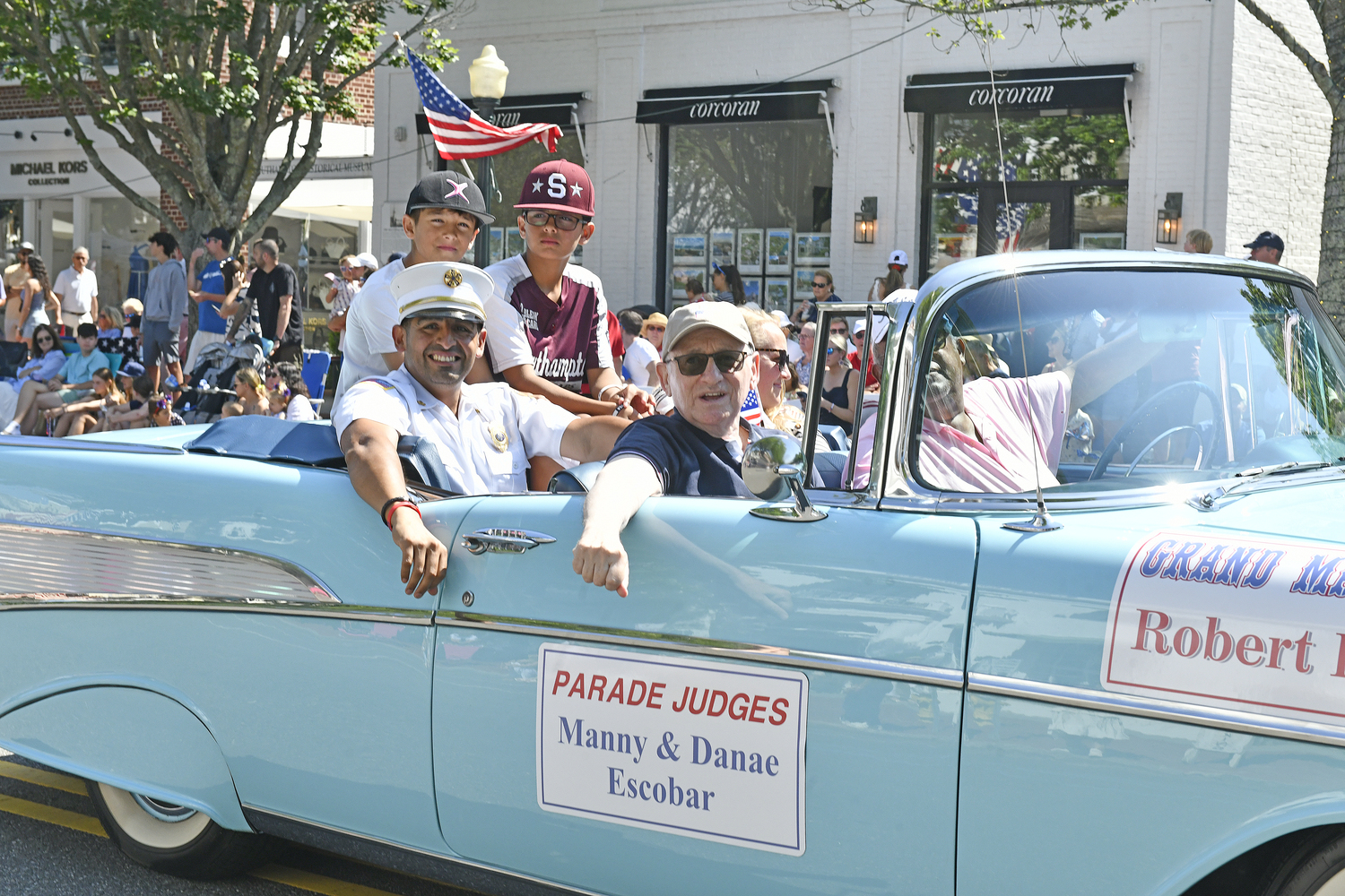 Grand Marshal Robert Ross and parade Judges Manny and Danae Escobar.   DANA SHAW