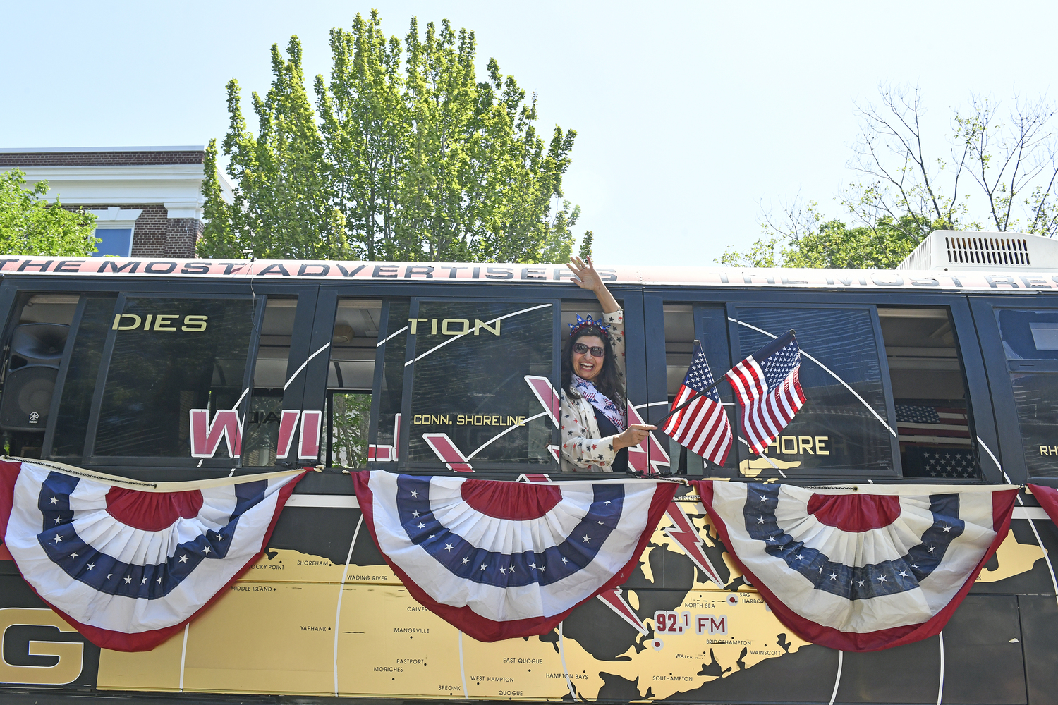 Sandra Foschi in the WLNG bus.