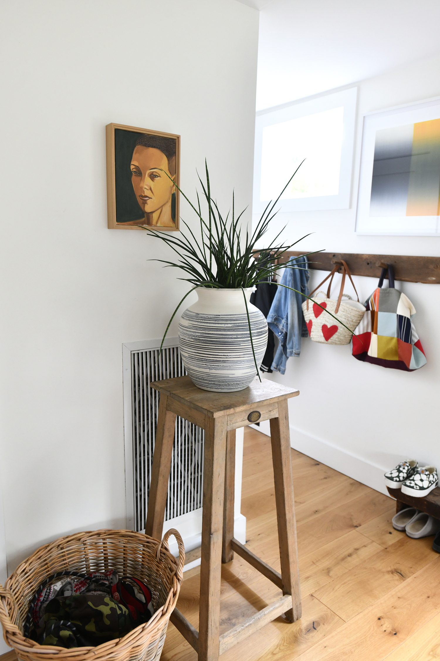 The entryway features a portrait of Susan Cappa.  DANA SHAW