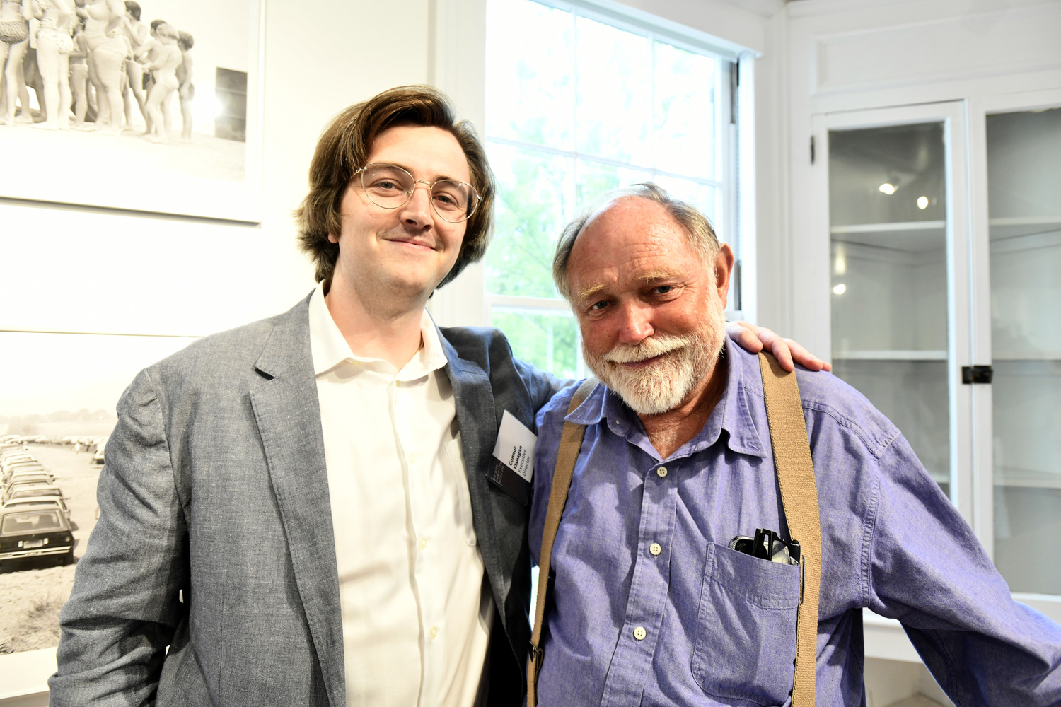 Bridgehampton Museum Executive Director Connor Flanagan and John White at the opening of 