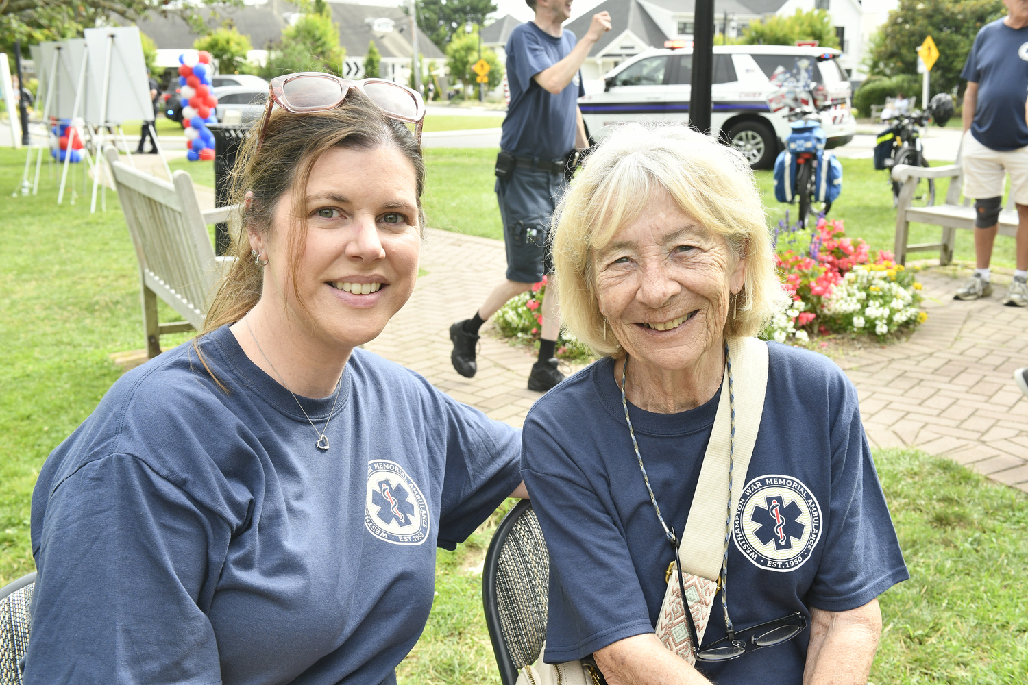 Caroline Bancroft and Rita Wyatt at the celebration of the Westhampton War Memorial Ambulance' 75th anniversary on Saturday.  DANA SHAW