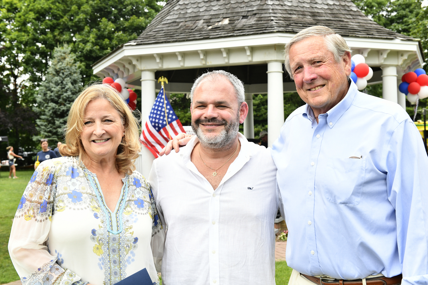 Southampton Town Supervisor Maria Moore, Westhampton Beach Village Trustee Chris Rizzo and Westhampton Beach village Mayor Ralph Urban.    DANA SHAW