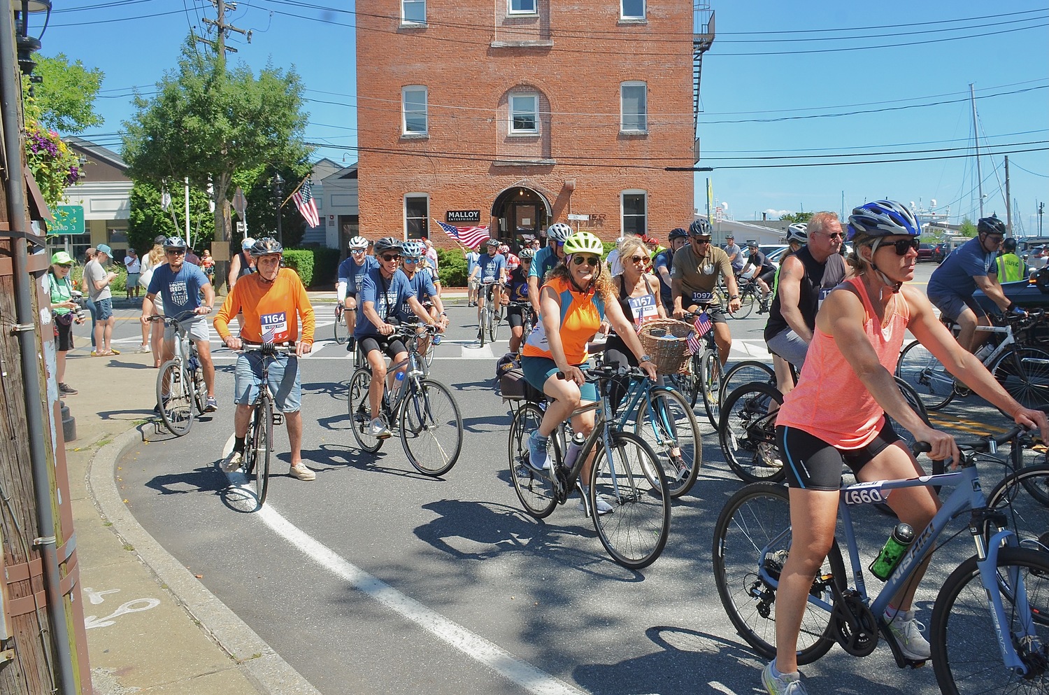Soldier ride in Sag Harbor on Saturday.  KYRIL BROMLEY