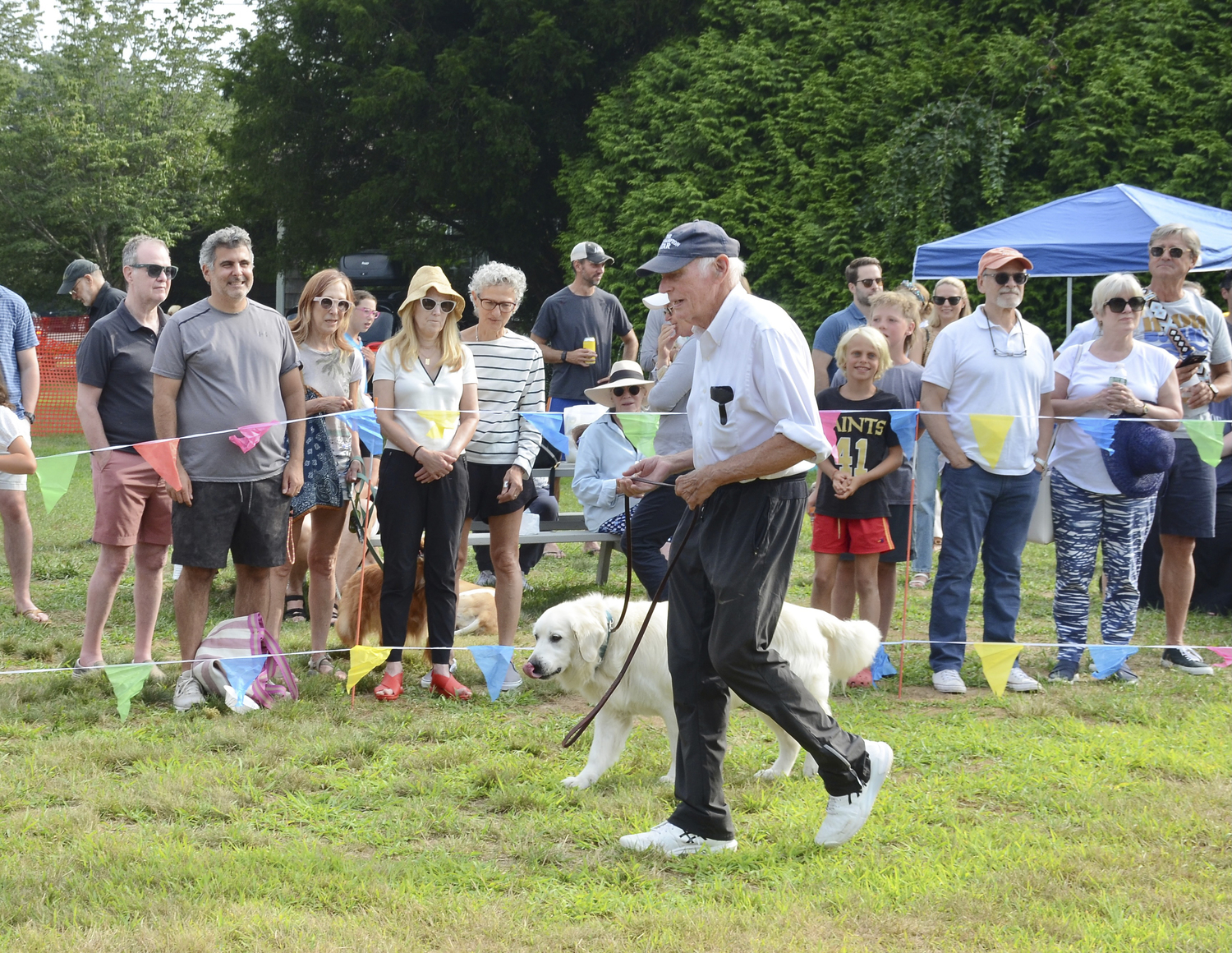 Jack Graves and O'en at the seventh annual East Hampton Lions Club Dog Show on Saturday.  KYRIL BROMLEY