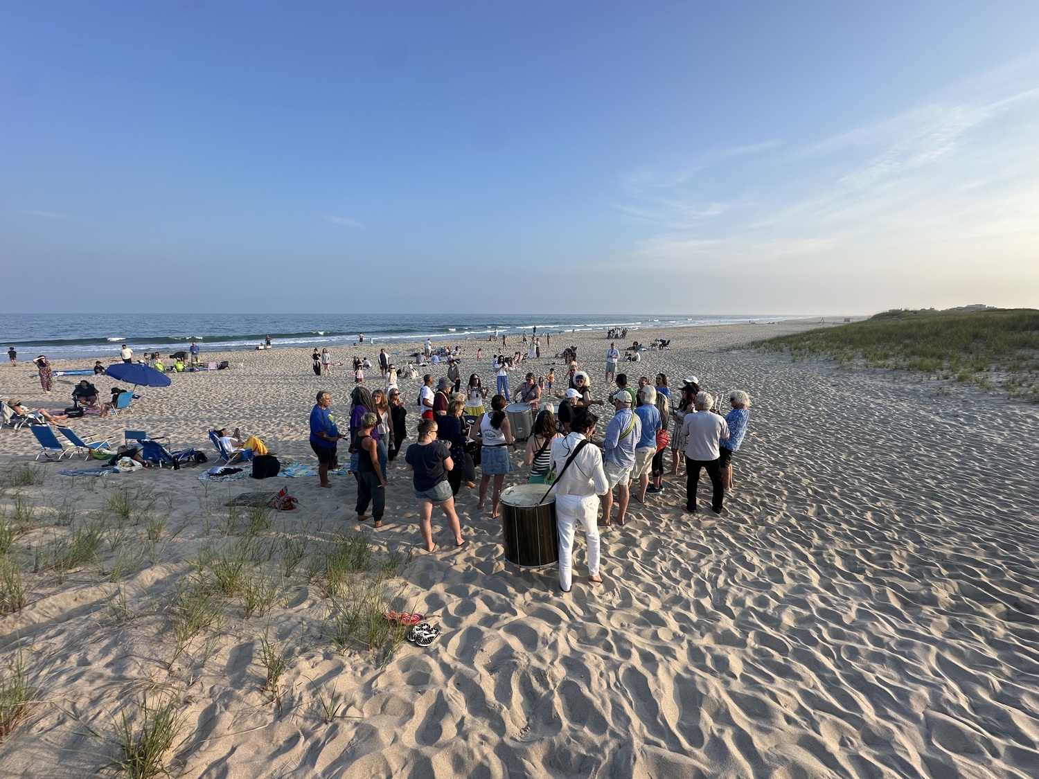 Members of Escola de Samba Boom put on their weekly drum circle at Sagg Main Beach on Monday night, with the benefit of parking passes for non-resident attendees that were paid for by Jay Schneiderman, one of the group's founders and a former town supervisor. But Schneiderman said that the current Town Board seems to be trying to put an end to the drum circles by insisting that the group get permits for the informal gatherings and pay for parking passes for non-resident members despite parking at town beaches after 6 p.m. traditionally not requiring a permit.