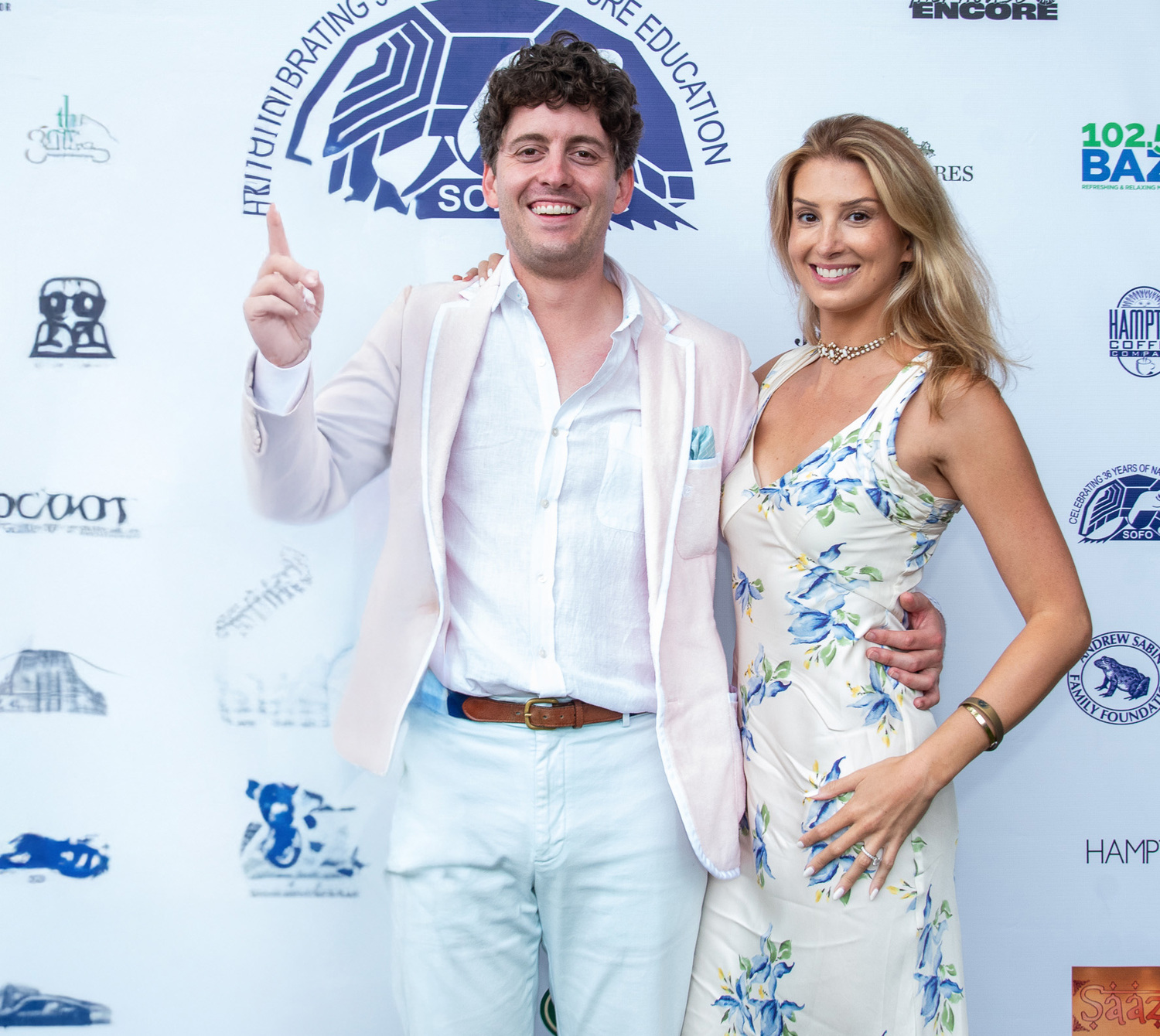 Gavin Freeman and Danielle Gingerich at the South Fork North Fork Natural History Museum's (SOFO) 36th annual summer gala on Saturday evening in Bridgehampton.   LISA TAMBURINI