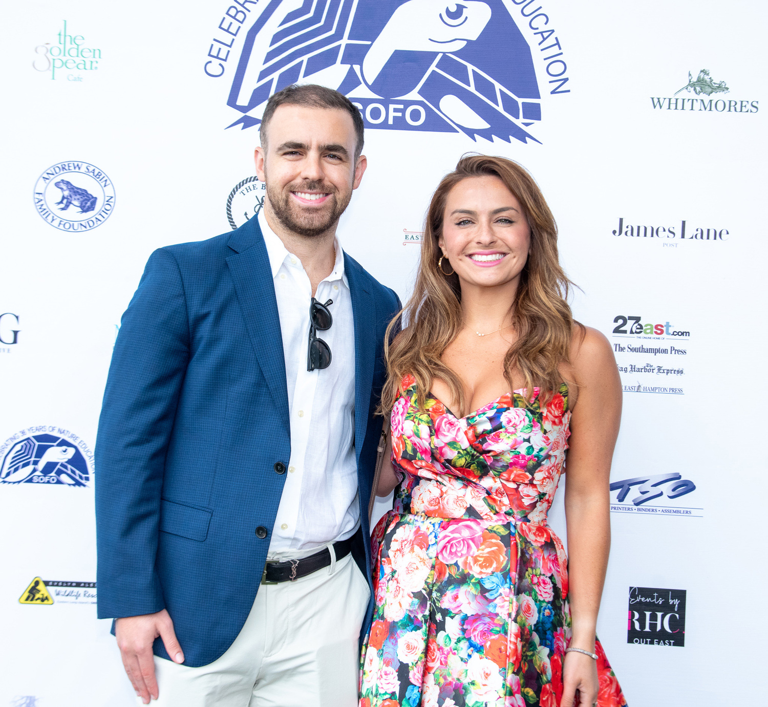 Nicole and Brad Chessin at the South Fork North Fork Natural History Museum's (SOFO) 36th annual summer gala on Saturday evening in Bridgehampton.   LISA TAMBURINI