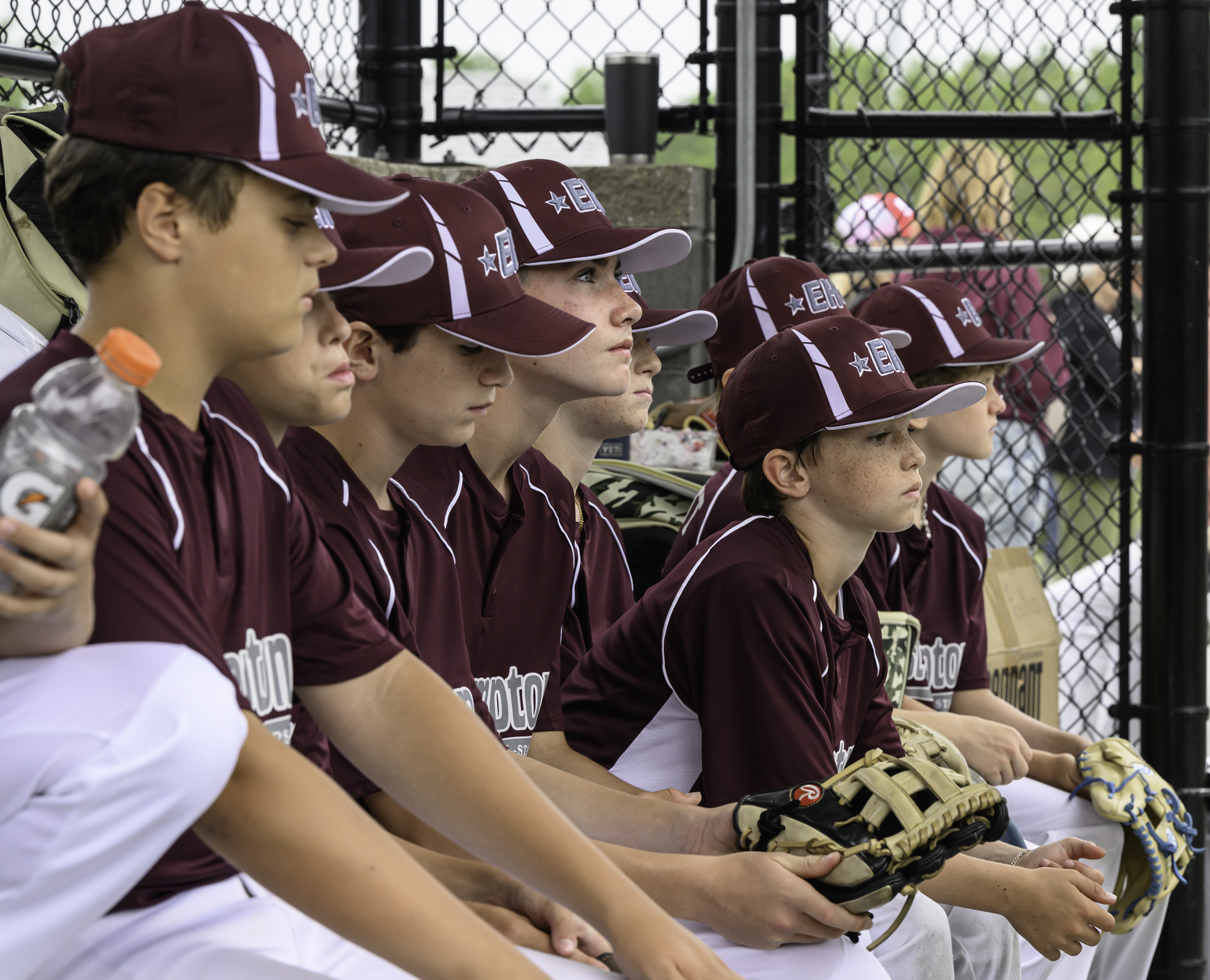 The East Hampton players prior to Saturday's game.  MARIANNE BARNETT