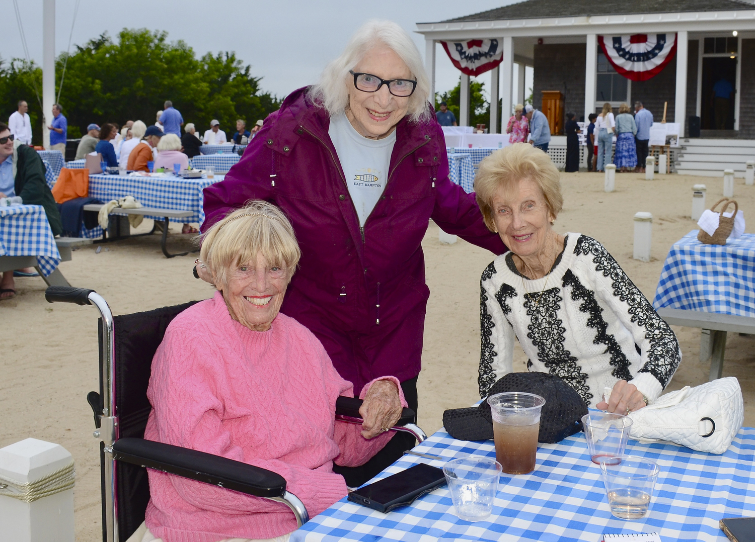 Joan Tulp, Rita Wasserman and Pat LaCarrubba at the Amagansett Life Saving Station annual 