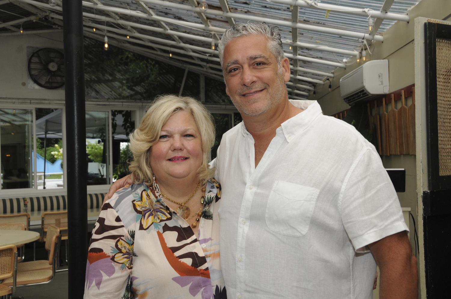 Honorees Cindy and Joe Realmuto at Project MOST’s Building Blocks Summer Benefit Sunday at Moby’s in East Hampton. RICHARD LEWIN