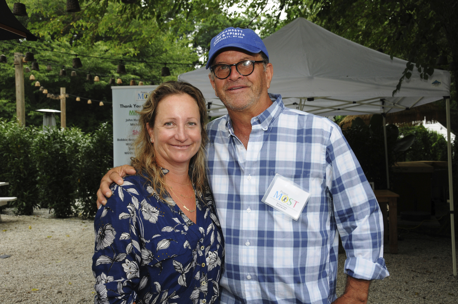 Britton Bistrian and Michael Cinque at Project MOST’s Building Blocks Summer Benefit Sunday at Moby’s in East Hampton. RICHARD LEWIN