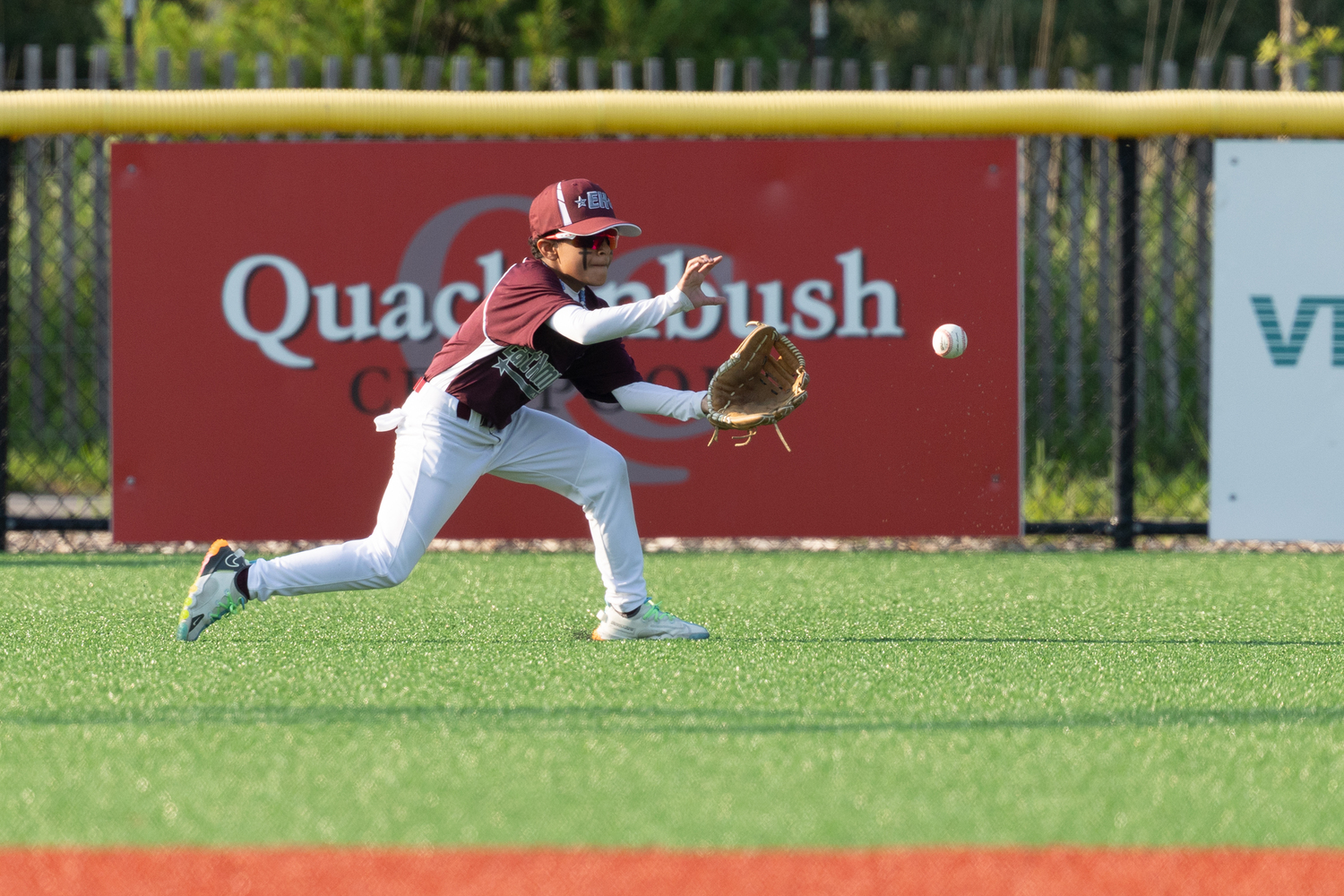 Matias Duran fields the ball in the outfield. RON ESPOSITO