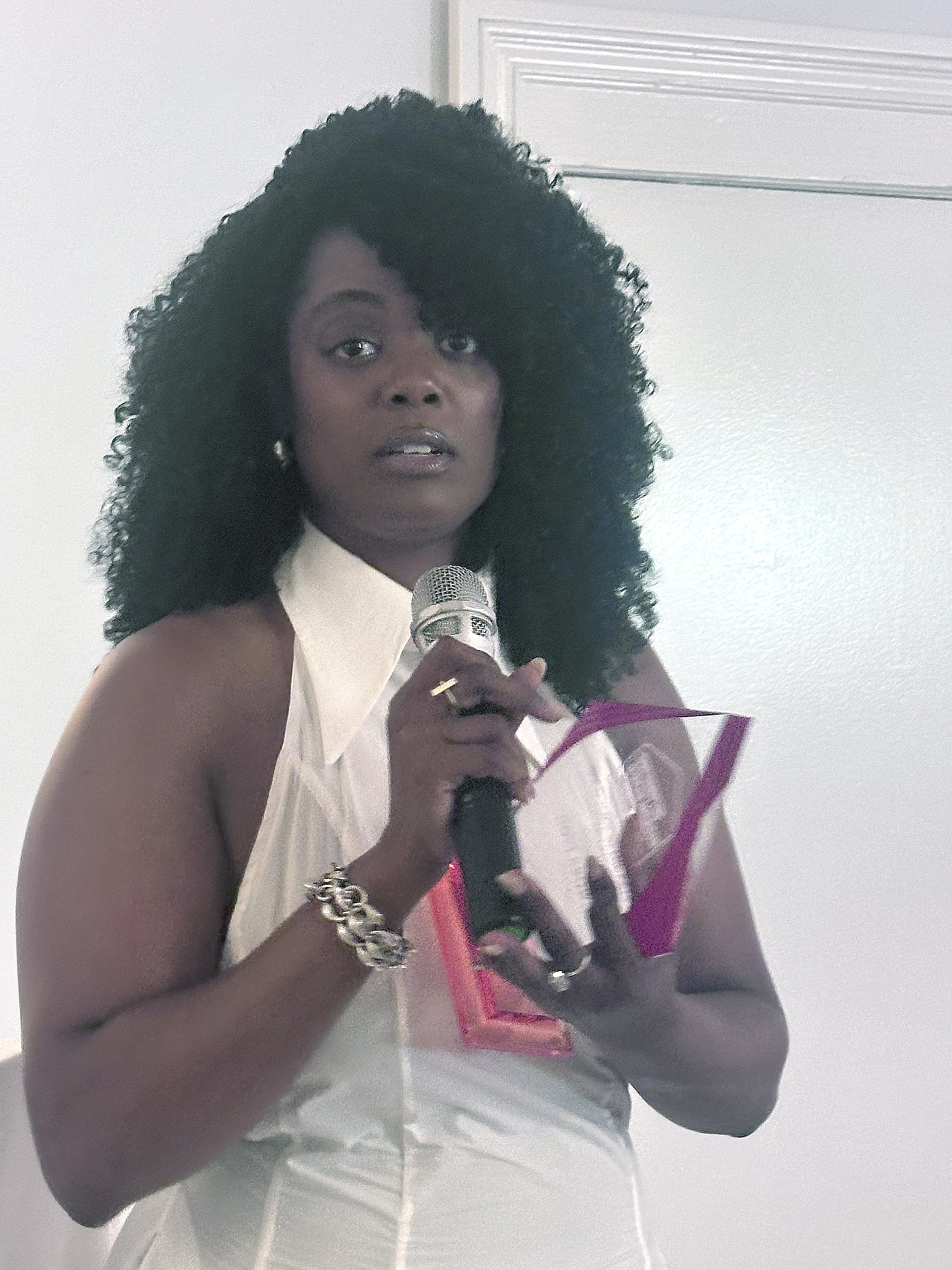 Novi Brown at the Southampton African American Museum's Champagne Brunch at the Southampton Inn on July 20.  COURTESY SAAM