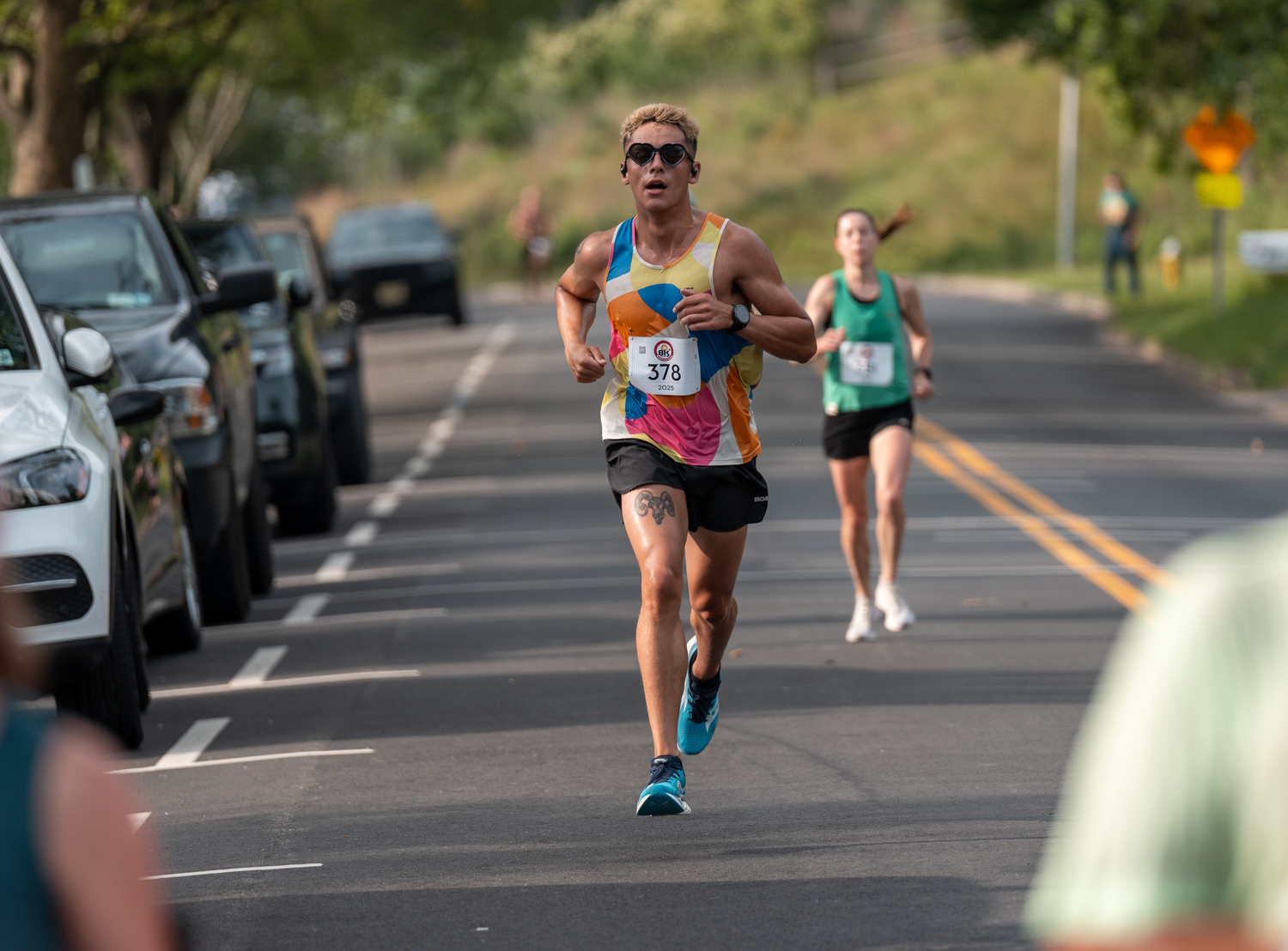 Bayron Alvarez of Southampton heads toward the finish line. He finished sixth overall in the 8K on Sunday morning.   RON ESPOSITO