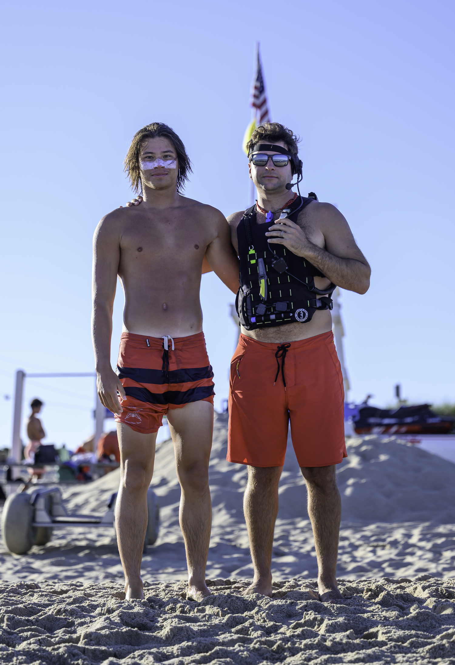 HLA lifeguards Luke Ferraro, left, and Chris Cinque provided safety both in and out of the water on Friday.  MARIANNE BARNETT