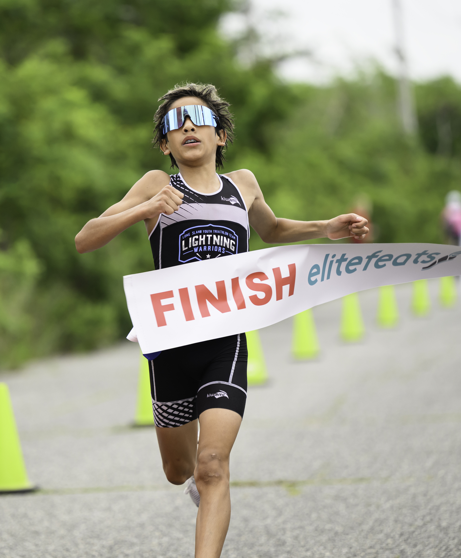 Esteban Quintero of Port Jefferson Station was the overall champion of this year's Hamptons Youth Triathlon.  MARIANNE BARNETT