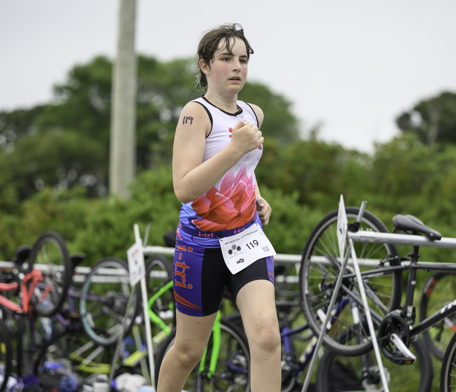 Regan Heisser of Westhampton Beach is off and running.  MARIANNE BARNETT