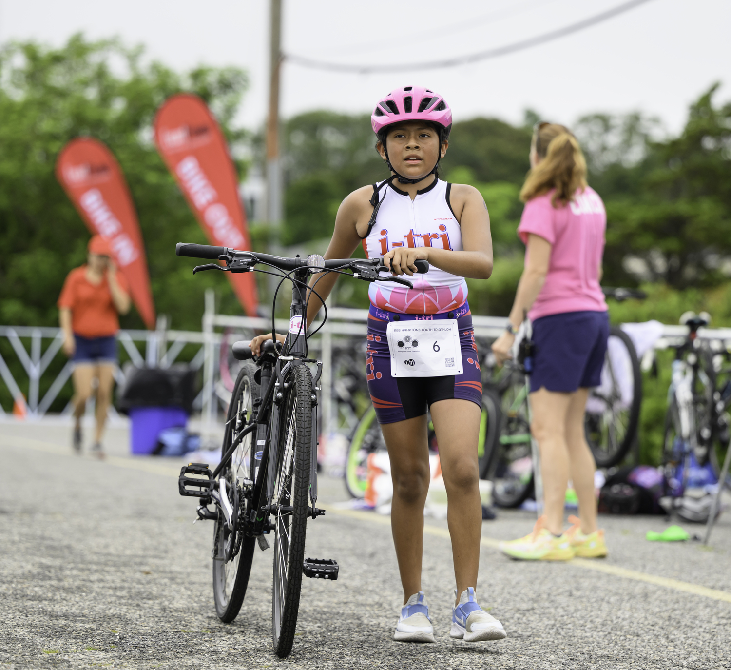 Naomi Flores of Water Mil in the transition area.  MARIANNE BARNETT
