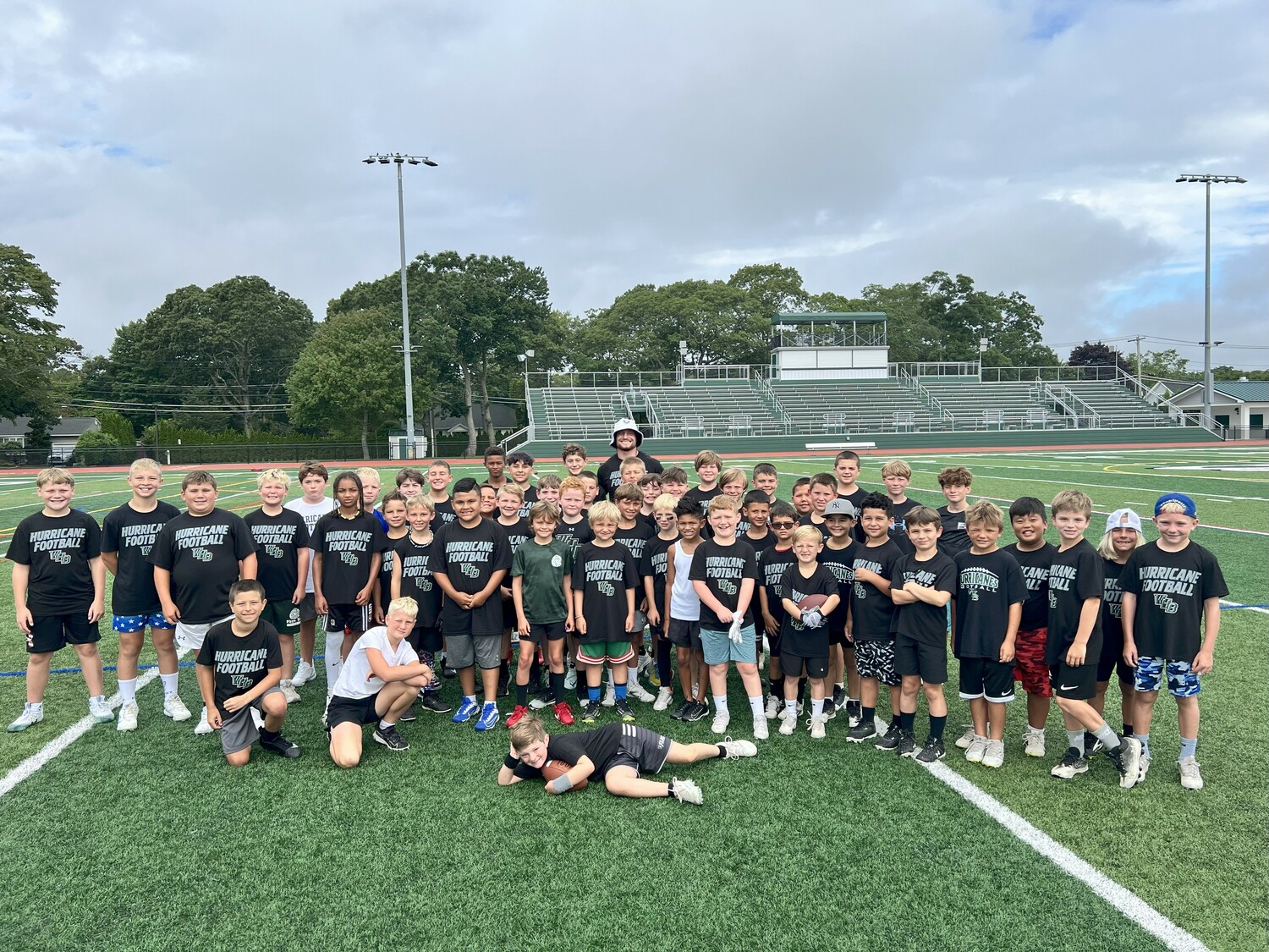 The Westhampton PAL football camp had close to 60 kids and was led by Hurricane alum Dylan Laube and Mark Johnson.  COURTESY MARK JOHNSON