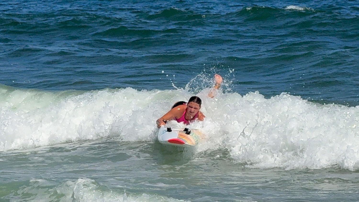 Lucy Knight competing in the rescue board relay.  COURTESY SEAN KNIGHT