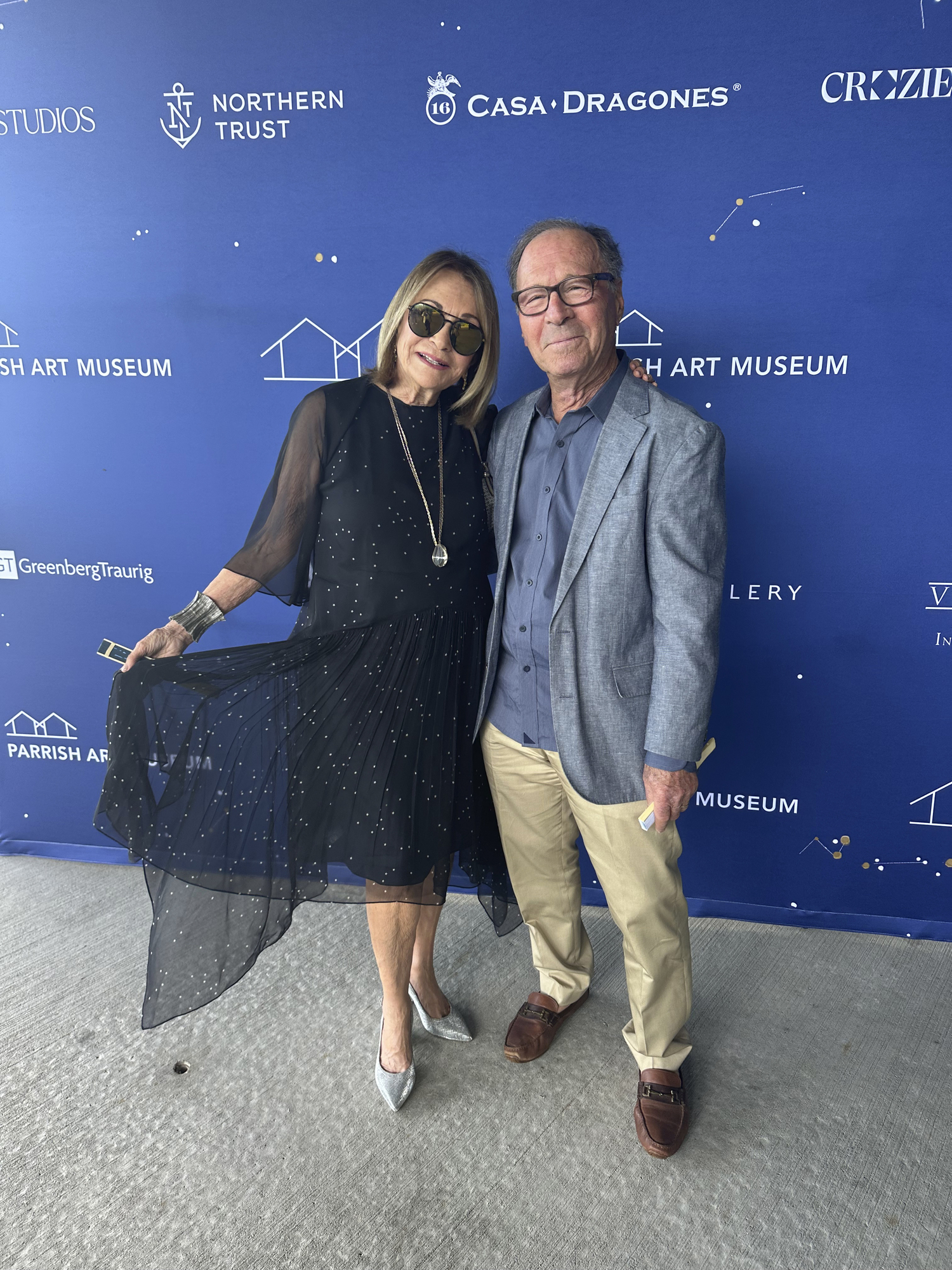 Sandy and Stephen Perlbinder at the Parrish Art Museum Summer Gala.  GREGORY D'ELIA