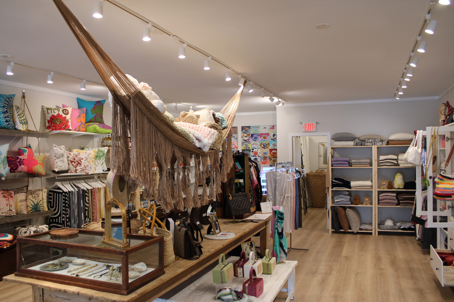 Vendors pay between $500 and $3,000 for a space at Gathering Marketplace on Park Place in East Hampton Village. Inside, renters sell ceramics, jewelry, clothing and other products, many of which are locally sourced. JACK MOTZ
