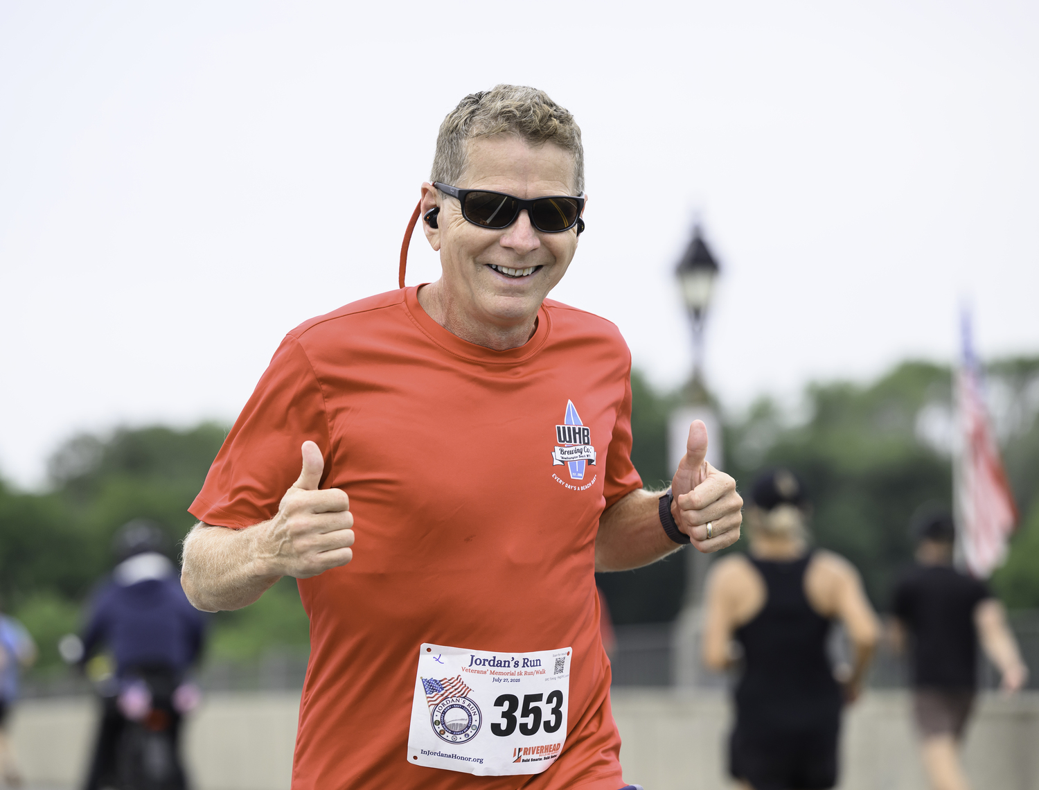 David Maschke of East Moriches heads over the bridge.  MARIANNE BARNETT