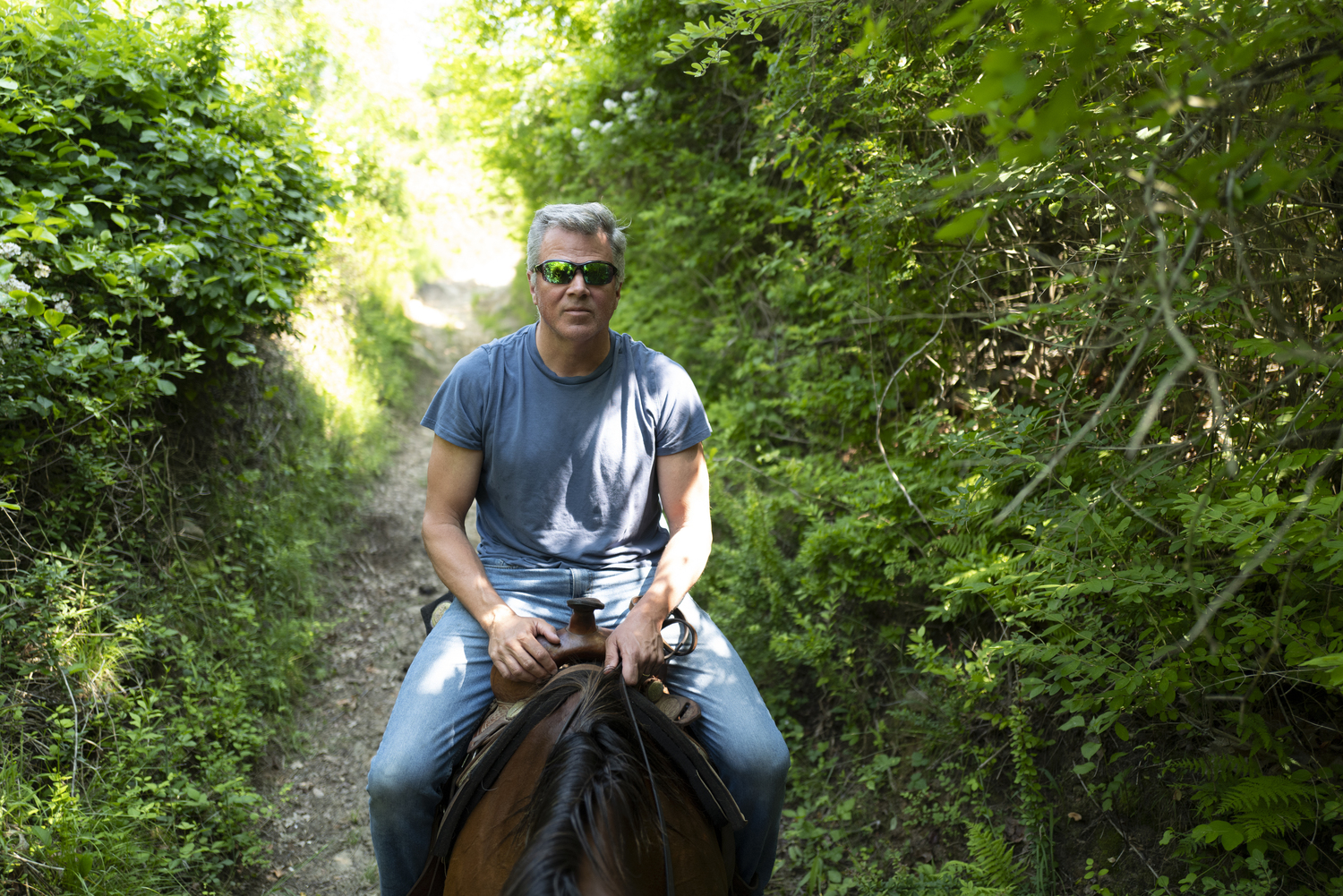 It was the first time Tim Motz had saddled up a horse since he was thrown from one at the age of 16. He was a more successful rider decades later. Lori Hawkins photo