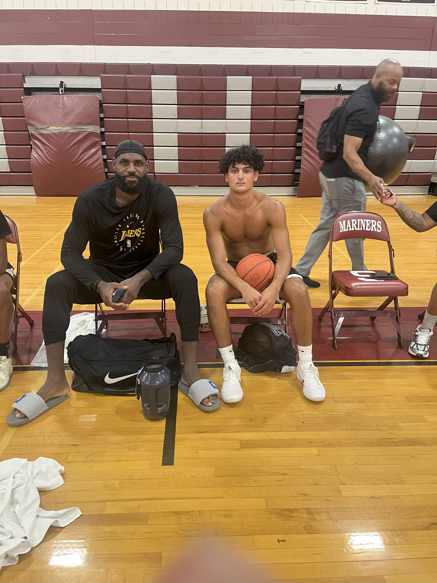 LeBron James with Alex Franklin.   COURTESY EDGAR FRANKLIN