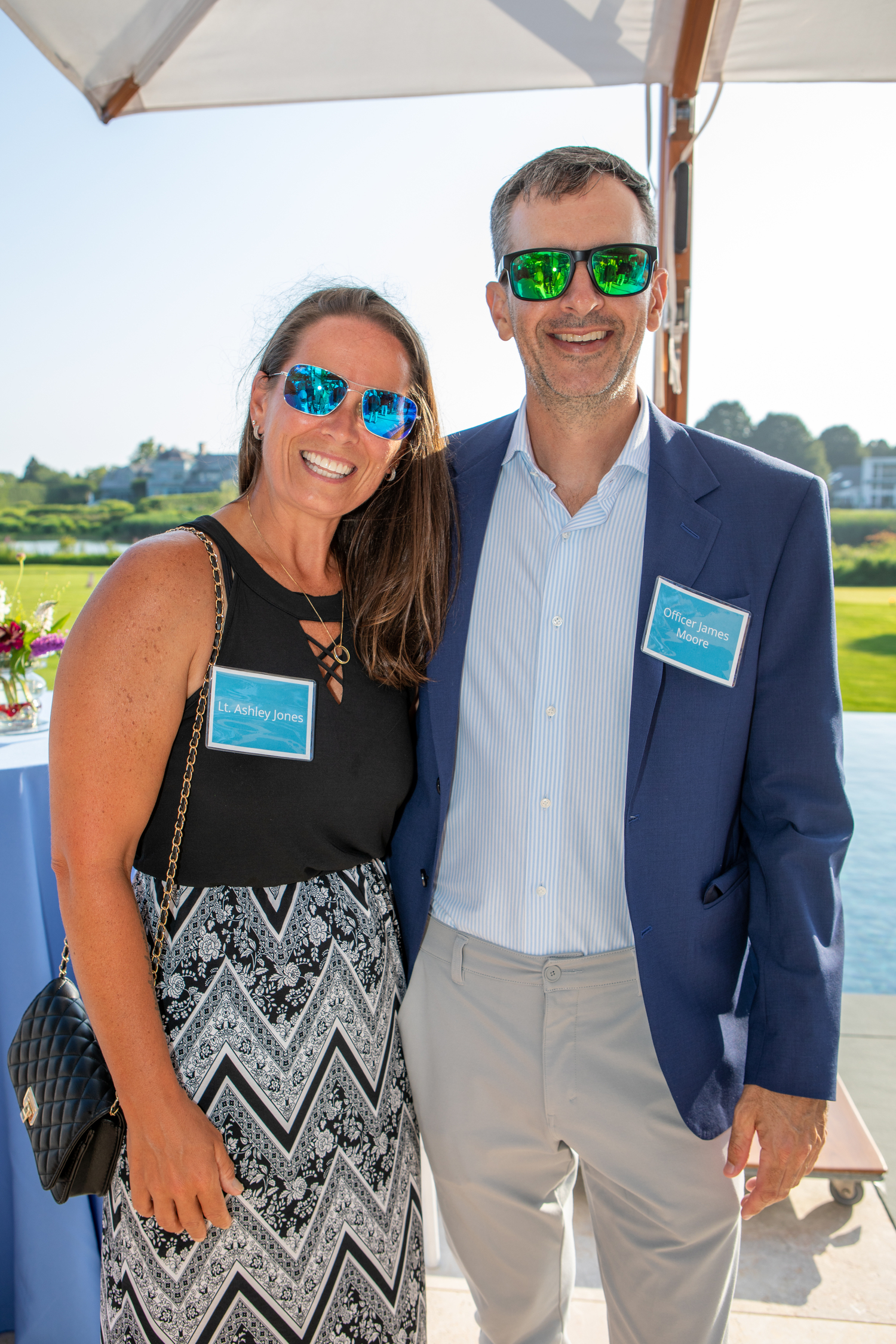 Southampton Village Lieutenant Ashley Jones and Officer James Moore. PB PHOTO CONCIERGE